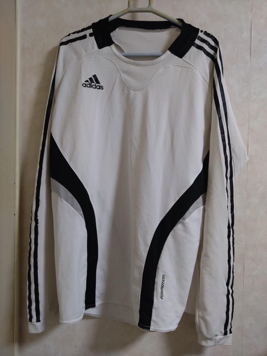 adidas ホワイト 長袖 プラクティスシャツ XO拍卖