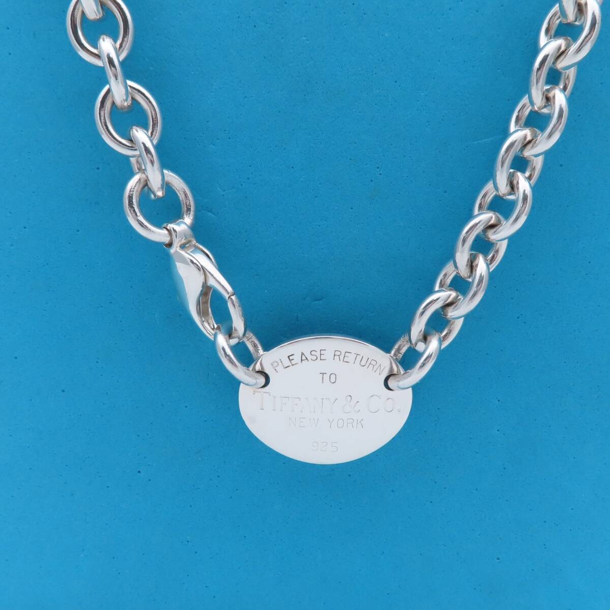 美品 Tiffany&Co. ティファニー リターントゥ オーバル タグ シルバー ネックレス SV925 YO561拍卖