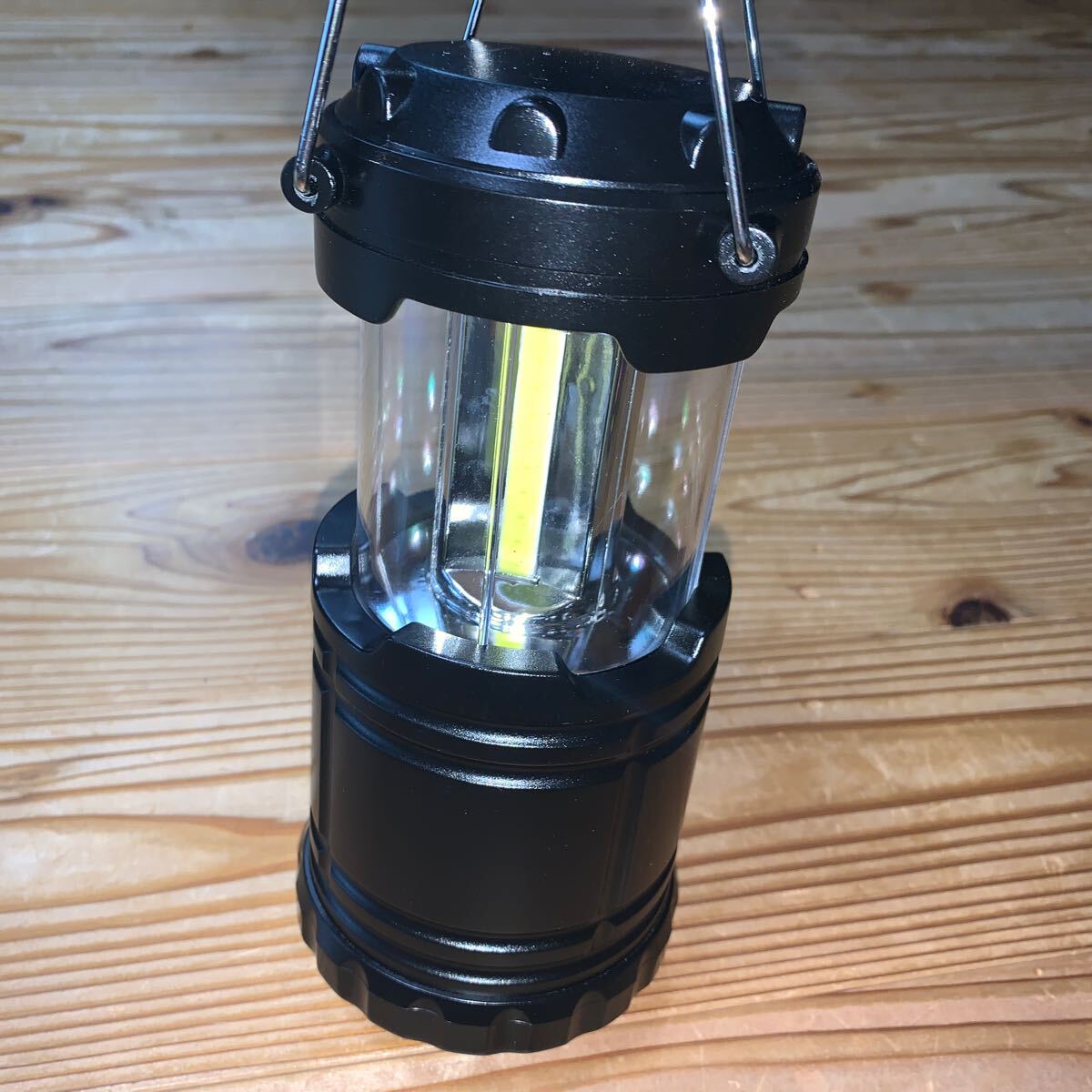 コンパクトでも明るさ 200ルーメン COB30灯 LEDアウトドアキャンプ防災ライト夜釣乾電池持ち運び簡単 【EN】 スラットランタンL拍卖