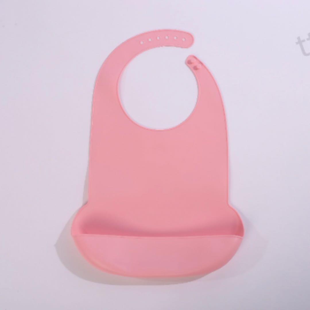 再入荷!【ピンク】介護用エプロン パープル 大人用 食事用 シリコン 調節可拍卖