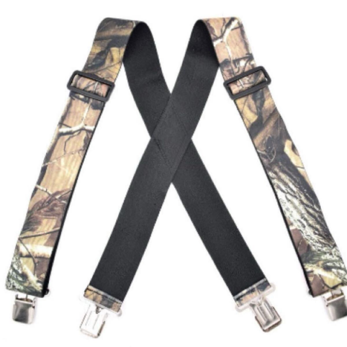 【迷彩】サスペンダー 太い X型 4点留め 幅広 長さ調節可能 メンズ ズボン吊拍卖