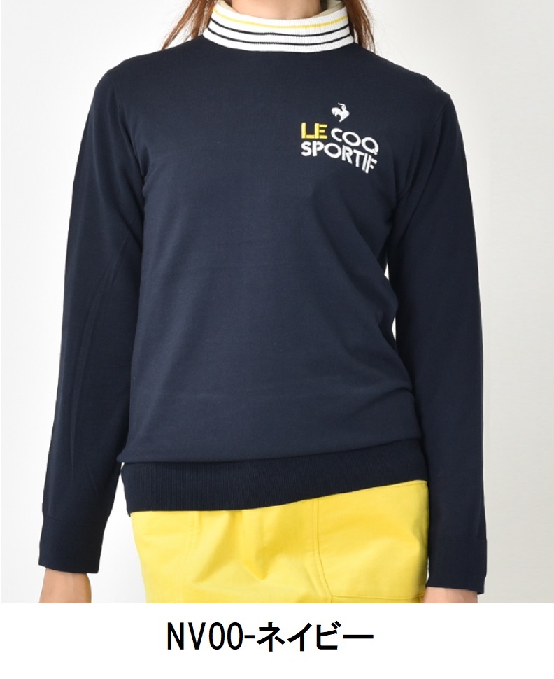 ネコポス発送 ルコック 【le coq sportif 】 レディース ハイネックセーター ニット QGWWJL00 ネイビー M 【2628】拍卖