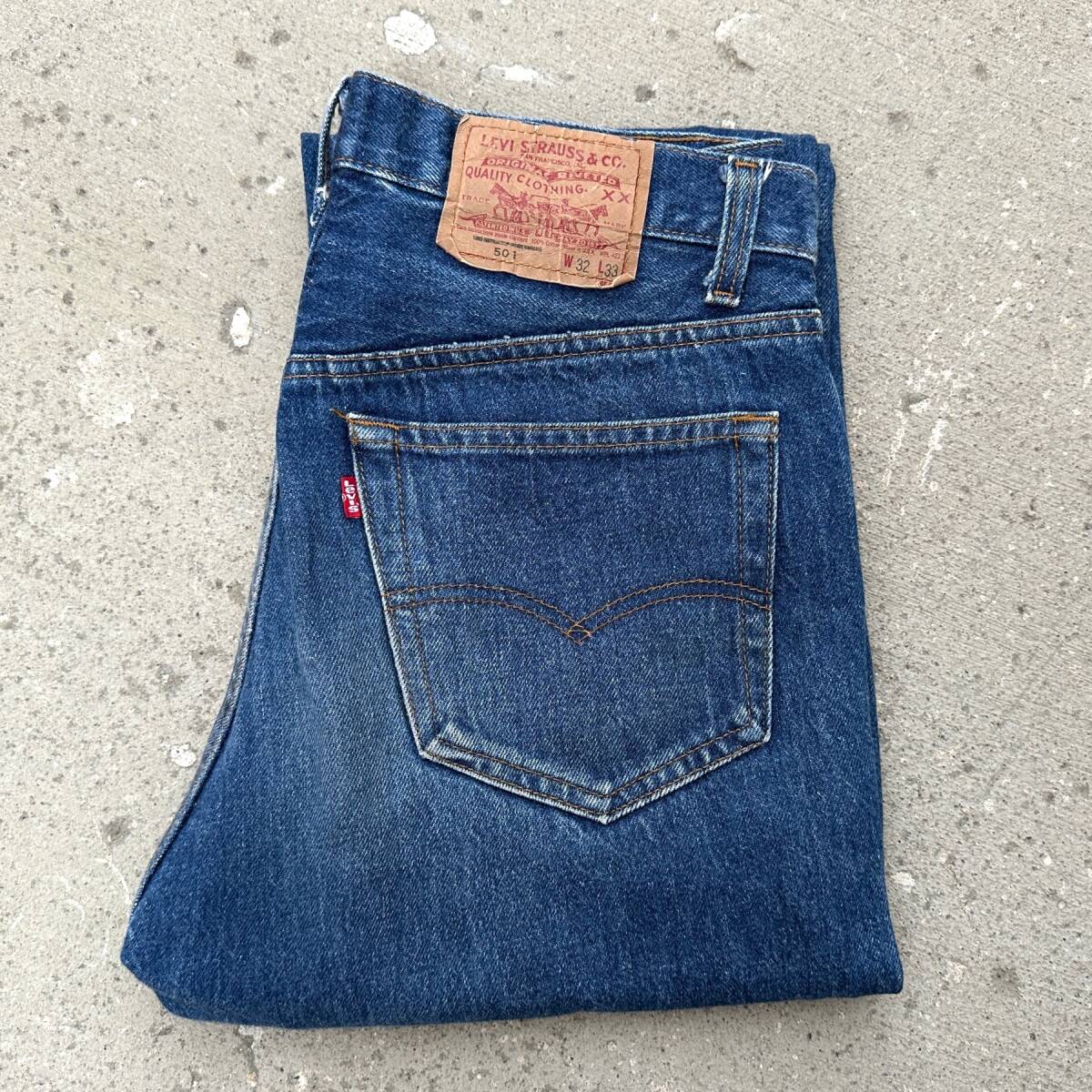 ハチマル 米国製 80s オリジナル Levi’s 501 W32 (W30~W31) L33 CARE入り紙パッチ 中古 ビンテージ 1980年代 中古 ジーンズ アメリカUSA製拍卖