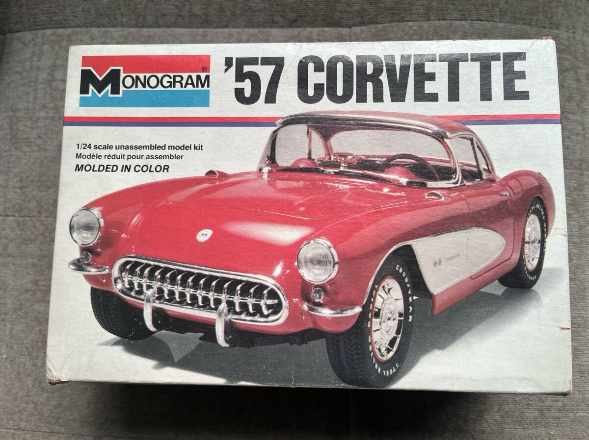 '57 CORVETTE1/24 scale unassembled model kit コルベットモノグラムプラモデルアメ車当時物絶版拍卖