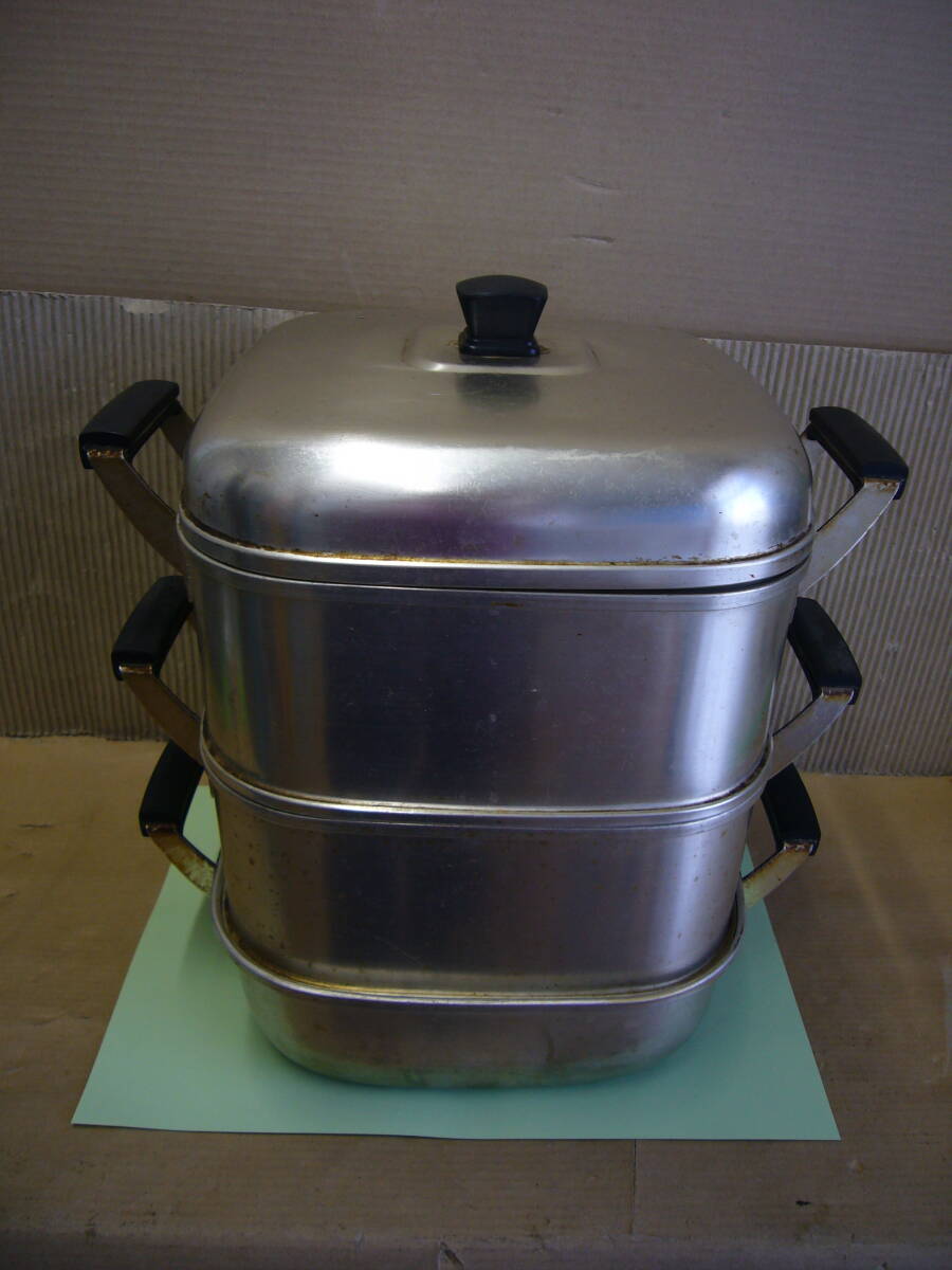 三段 蒸し器 中古品 当時物拍卖