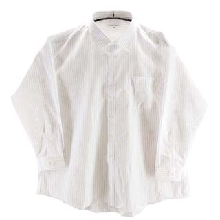 KFC0349◇ 新品 メンズ ワイシャツ 6LBサイズ ストライプ 白/ 紫拍卖