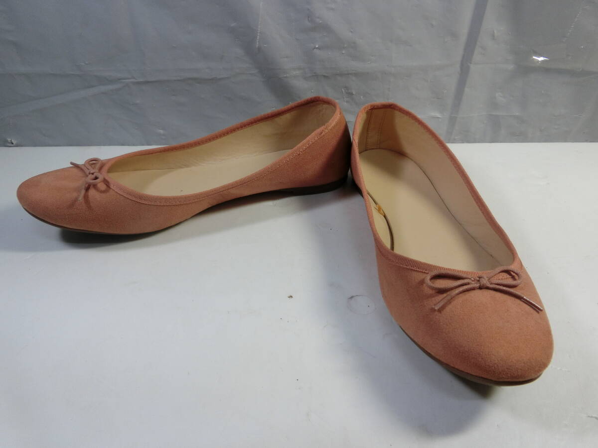 ★靴 パンプス Lサイズ 23.5~24cm リボン オレンジ系 レディース 【33】拍卖