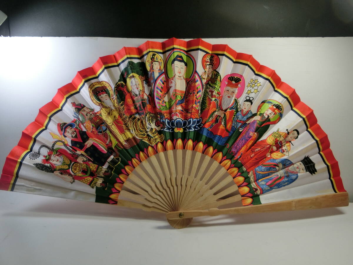 ■未使用 飾り扇子 福の神 置物 縁起物 扇 置物 インテリア 小物 コレクション 人物拍卖