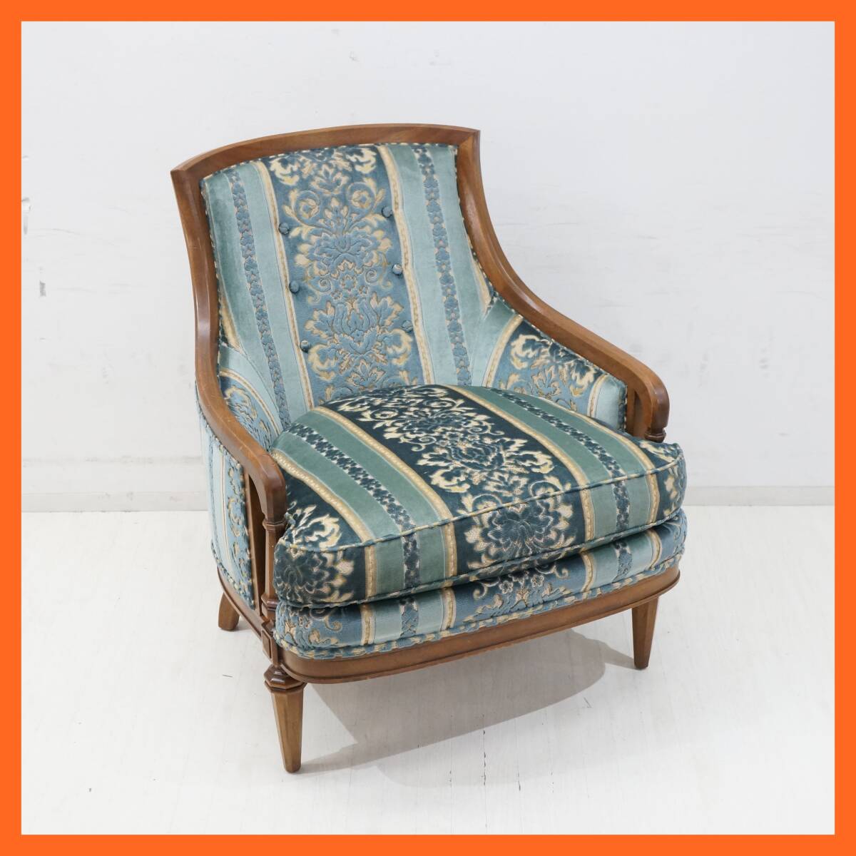 前ダ:アメリカ家具ブランド【DREXEL HERITAGE/ドレクセルヘリテイジ】アップホルスタリー アームチェア 1Pソファ 1人掛け椅子 リビング家具拍卖