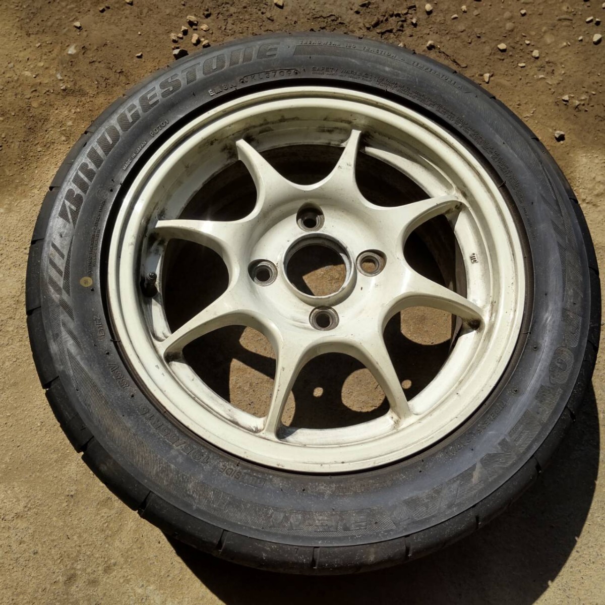 DC2 インテグラ タイプR 96スペック 15インチ 6J +50 4H PCD114.3 ホイール ブリジストン ポテンザRE11 ① 195/55R15 1本 1本のみ拍卖