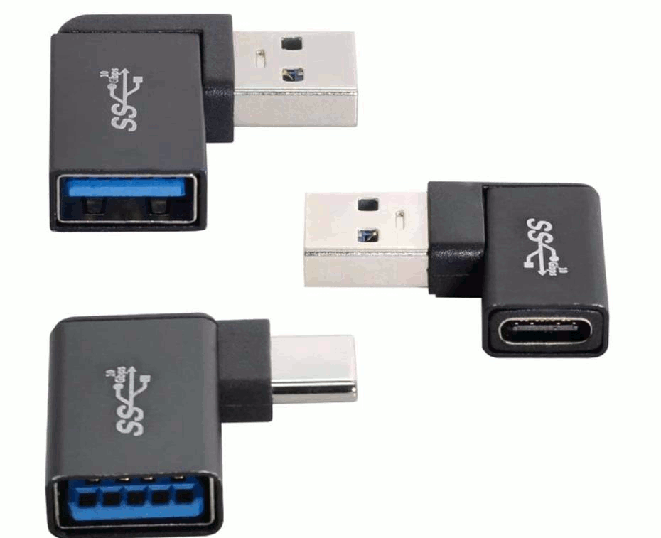 Cablecc 3pcs / lot角度付き90度USB3.1タイプCオスメスからUSB3.0タイプAメスOTGデータ10Gbpsアダプター拍卖