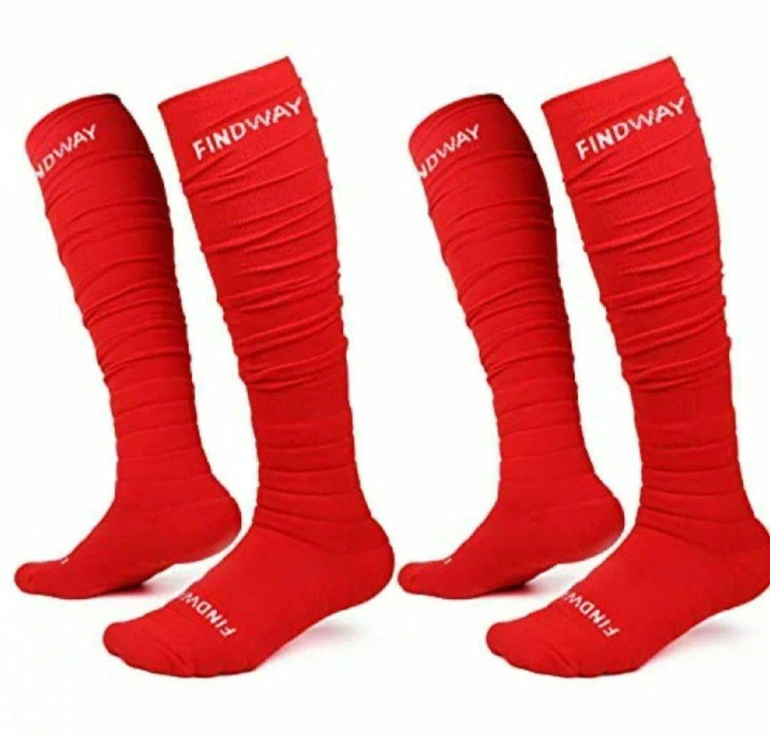 ★★サッカーソックス ストッキング メンズ ジュニア キッズ 赤 red拍卖