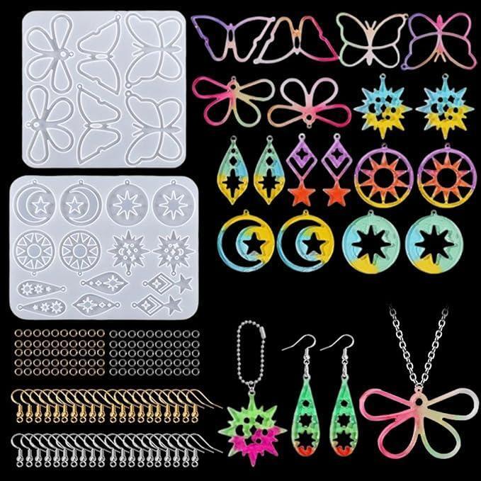 ★最終価格★シリコンモールド ペンダント 蝶々 星 金・銀丸カン付き各50個拍卖