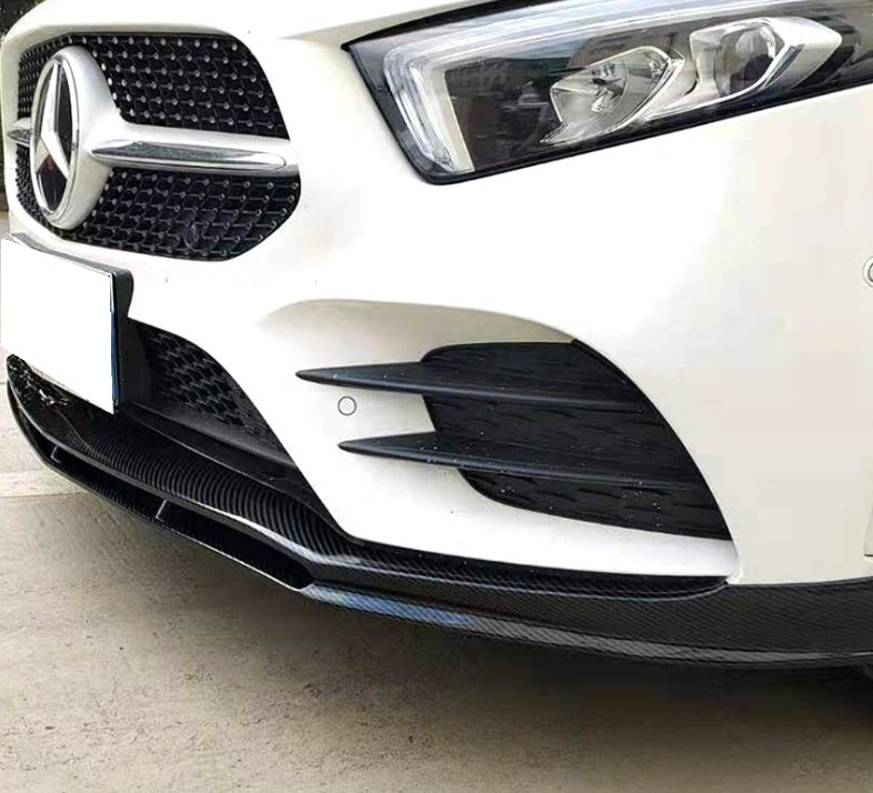 スポーティ全開♪ ベンツ カーボン ルック フロントバンパー リップ スポイラー W177 A180 A200d A250e A35 Aクラス AMG タイプB拍卖
