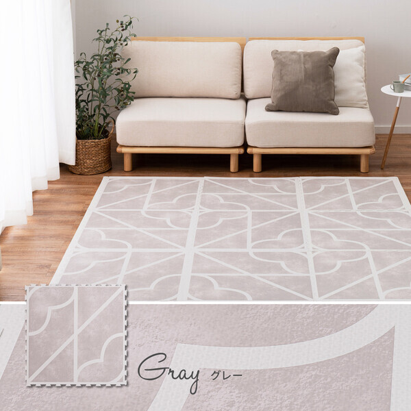 ジョイントマット グレー 約60×60cm 4個セット36枚組 プレイマット 水洗いOK 大判 キュロス拍卖