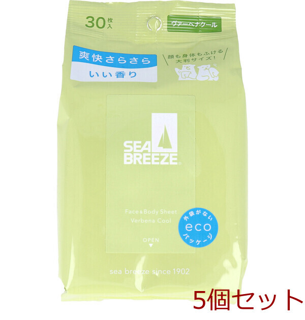 シーブリーズ フェイス&ボディシート N ヴァーベナクール 30枚入 5セット拍卖