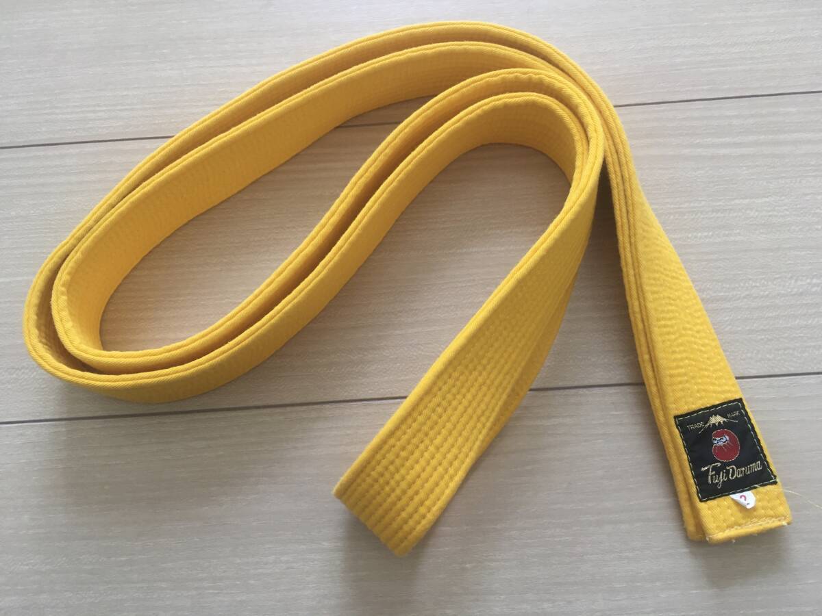 空手 帯 黄色 2号 フジダルマ印 キッズ 子供用 空手 小学生 幼稚園 練習着 男女兼用 帯 習い事 拍卖