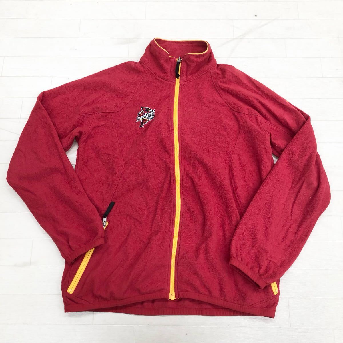 1739〓 NIKE ナイキ フリースジャケット メンズ サイズM レッド イエロー トップス 上着 ブルゾン ジップアップ拍卖