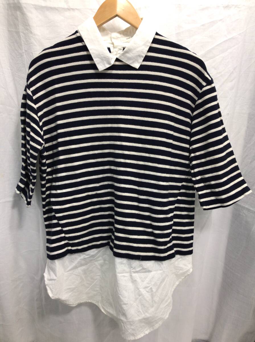 Hands of creation ハンズオブクリエイション 七分丈 ボーダー シャツ ブラウス F レディース A40拍卖