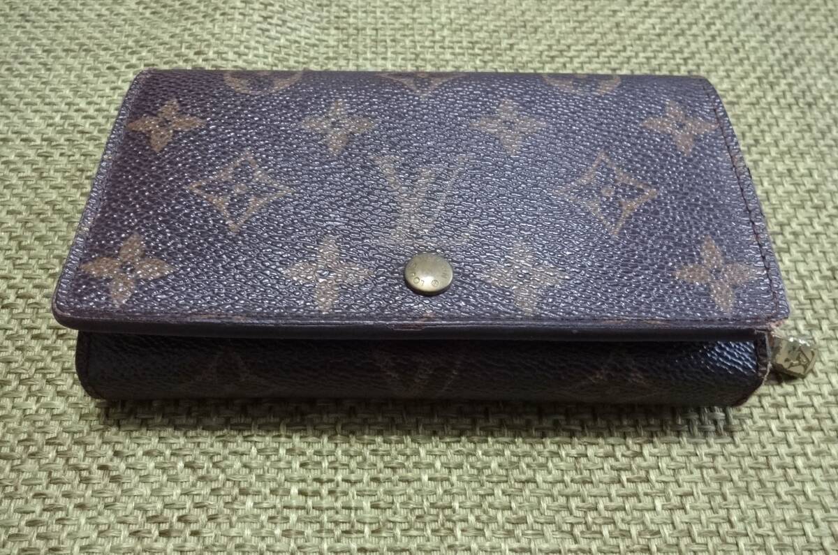 USED美品 正規品 直営店購入 LOUIS VUITTON ルイヴィトン モノグラム ポルトフォイユ トレゾール 二つ折り財布 L字ファスナー希少品レア拍卖