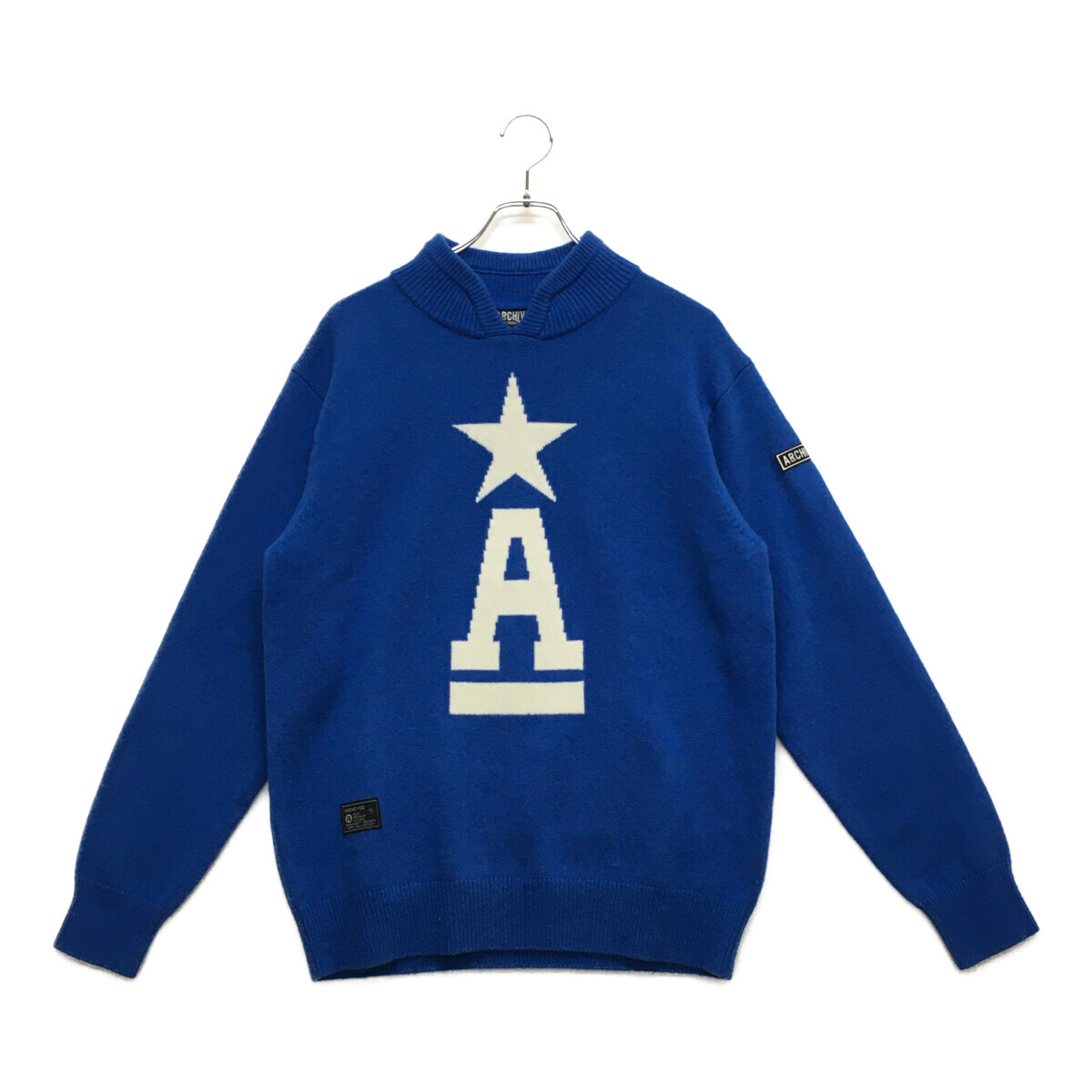 coco 未使用品【値下げ】 アルチビオ archivio メンズ セーター 48(L) 青 ブルー 長袖ニットプルオーバー レターパックプラス発送可 97847拍卖