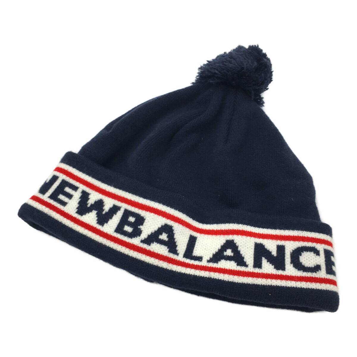 coco 中古【値下げ】 ニューバランスゴルフ ニット帽 フリー 紺 ボンボン付き ワッチ ニットキャップ レターパックプラス発送可 108978拍卖