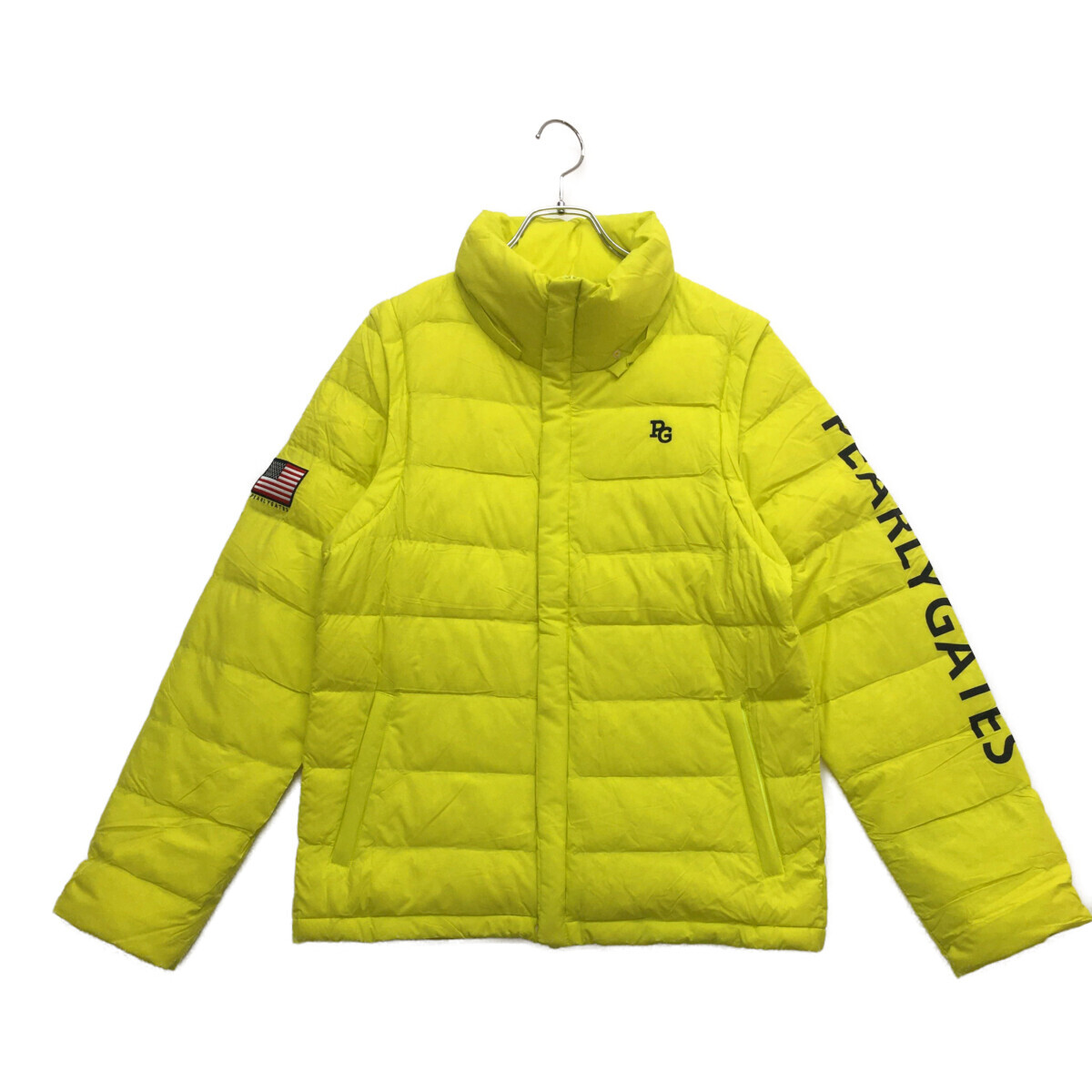 coco 中古【値下げ】 パーリーゲイツ PEARLY GATES メンズ ダウンジャケット 5(L) イエロー 訳あり ダブルジップ 2WAY 107569拍卖