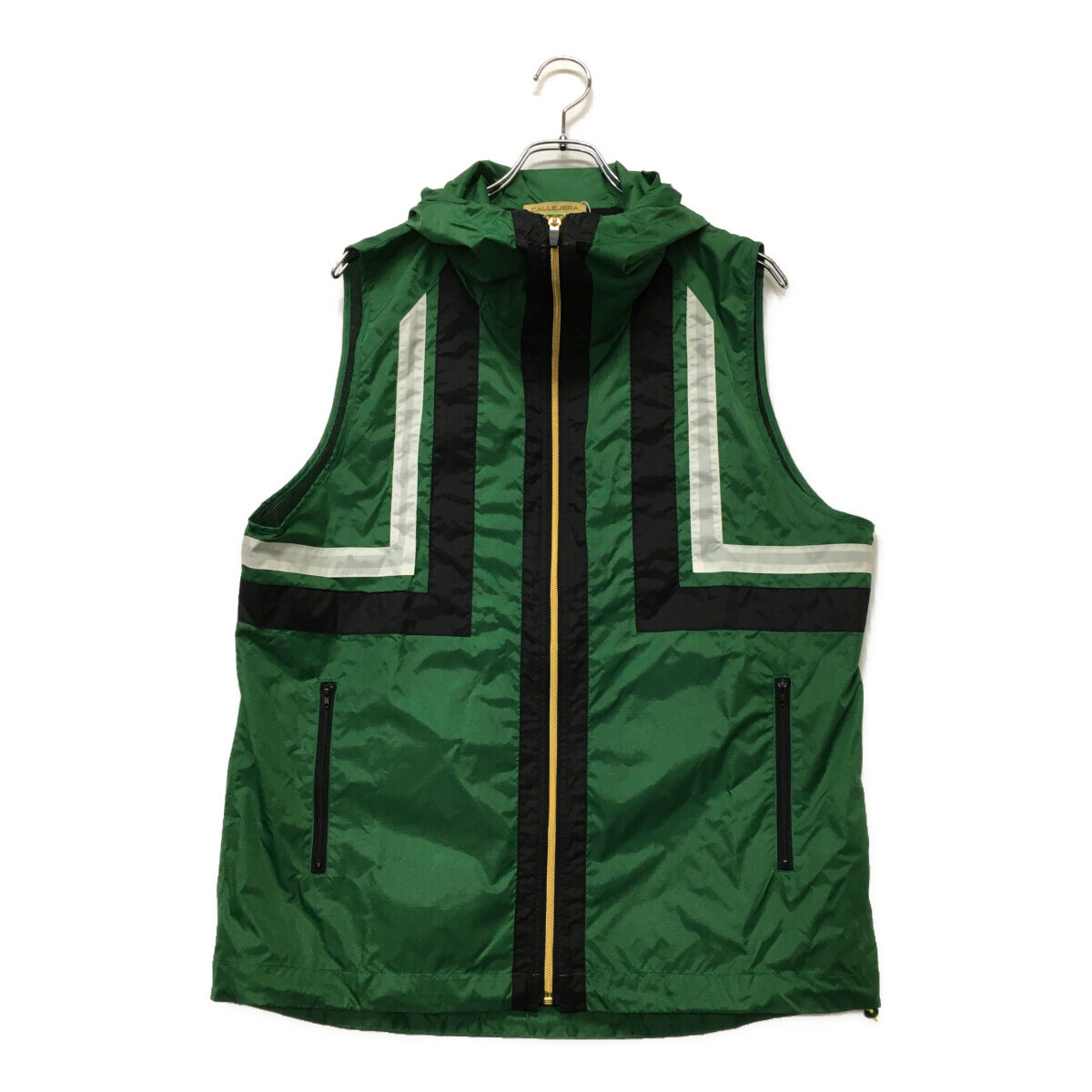 coco 未使用品【SALE】 カジェヘラ CALLEJERA メンズ フルジップベスト 4(M) 緑 ナイロン フード付 レターパックプラス発送可 100701拍卖