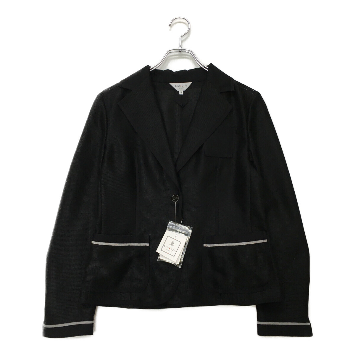 coco 未使用品【SALE】ランバンスポール レディース テーラードジャケット 38(M) 黒 ブラック 春夏 レターパックプラス発送可 100715拍卖