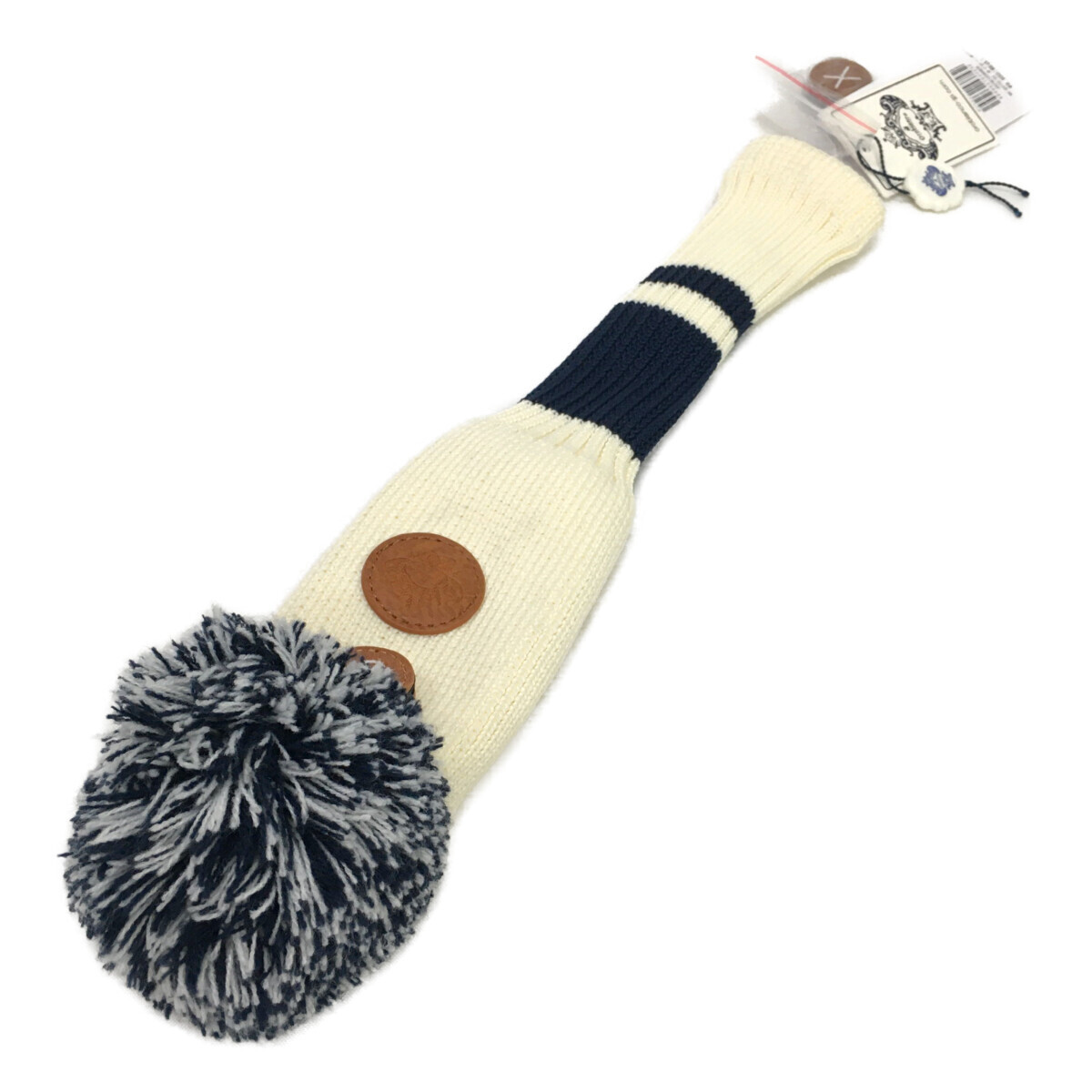 coco 未使用品【SALE】オロビアンコOrobiancoニットヘッドカバー ホワイト 白 フェアウェイ用 ボンボン レターパックプラス発送可K4833拍卖