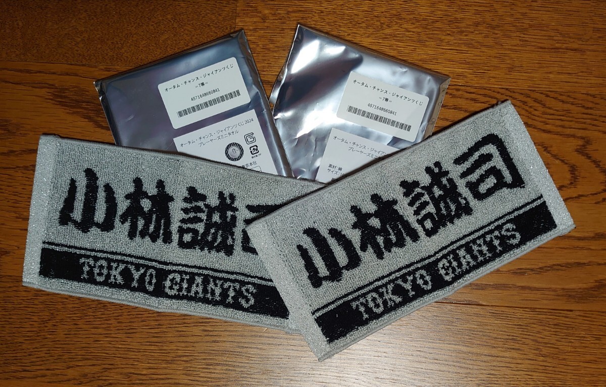 GIANTS 小林誠司 オータムチャンス くじ ミニタオル2枚と2024ボンフィン拍卖