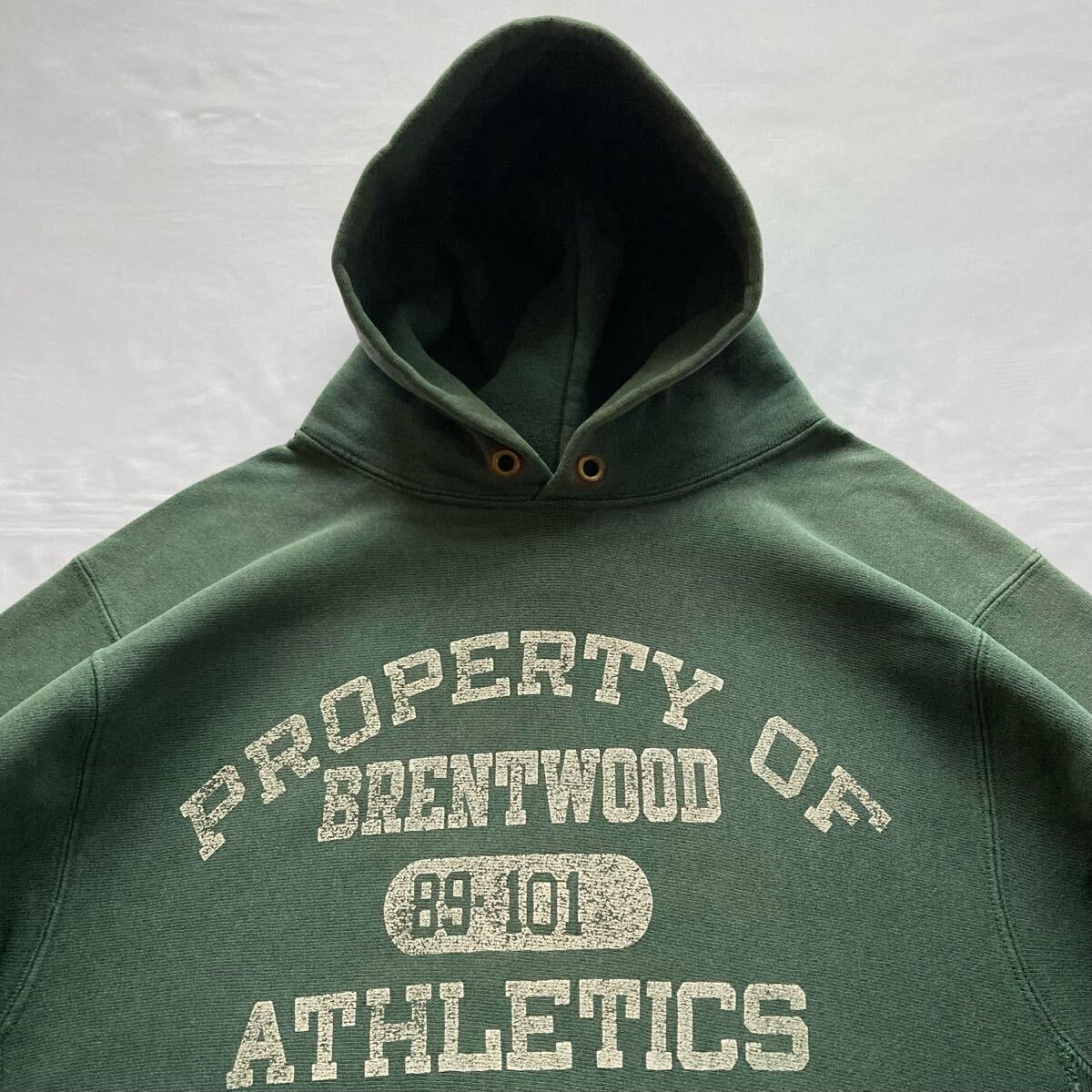 美品 レアカラー豪華4段アーチ ヒビ割れプリント 80's90's チャンピオン Champion リバースウィーブ reverse weave ビンテージ アメリカ製拍卖