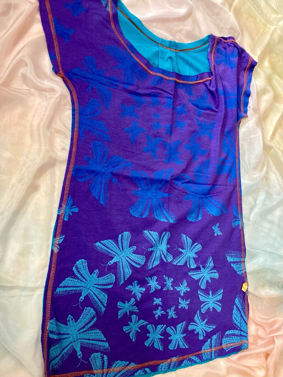 Juana de Arco ホォアナデアルコ 両面Tシャツ 蝶々&オオハシ柄 フリーサイズ 半袖拍卖