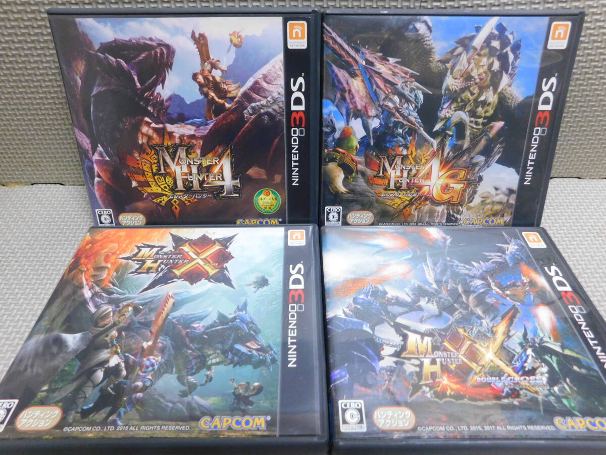 Rう456 3DSソフト 送料無料 同梱不可 4本セット ・モンスタハンター 4・4G ・クロス ・ダブルクロス拍卖