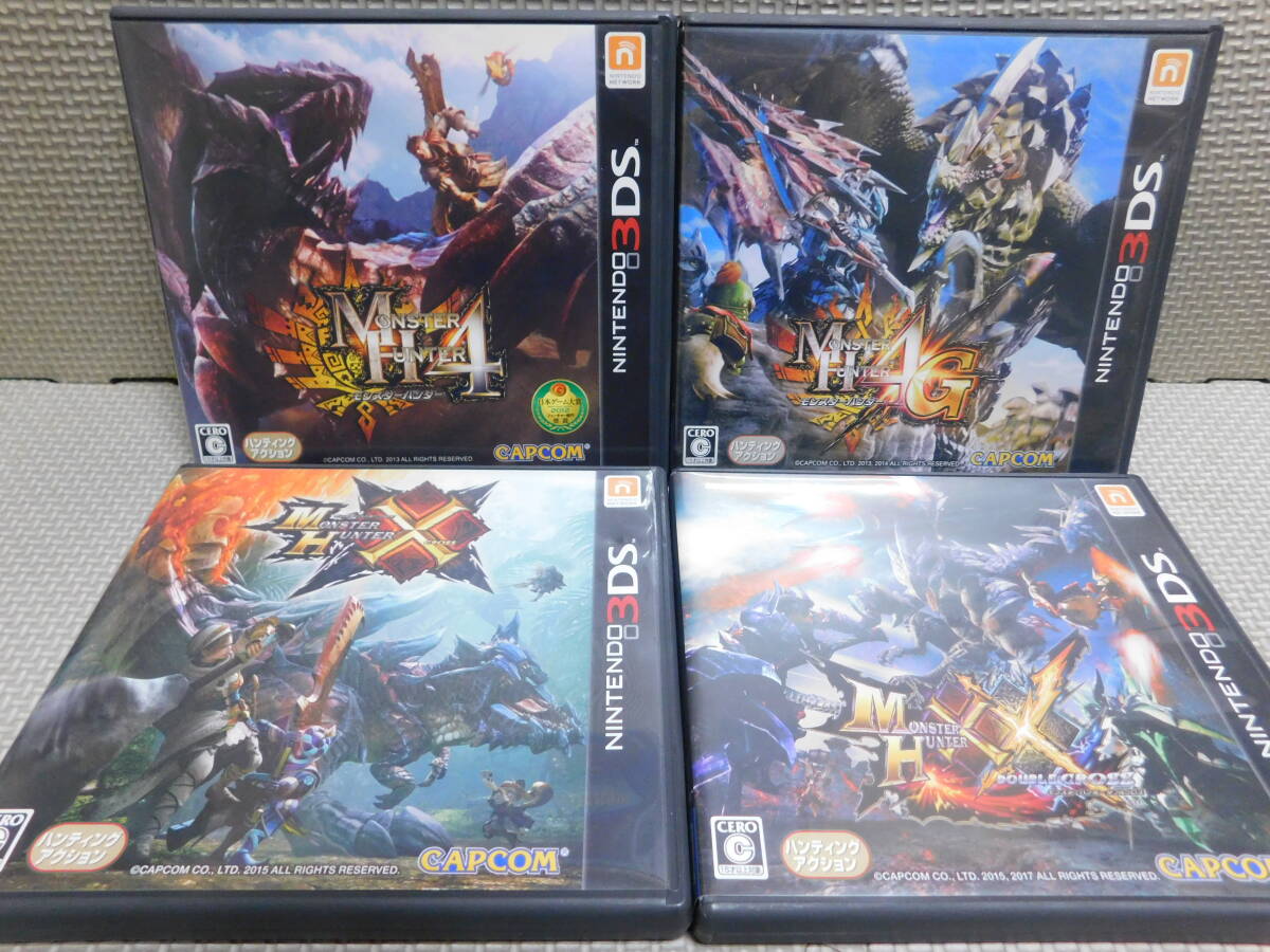 Rう459 3DSソフト 送料無料 同梱不可 4本セット ・モンスタハンター 4・4G ・クロス ・ダブルクロス拍卖