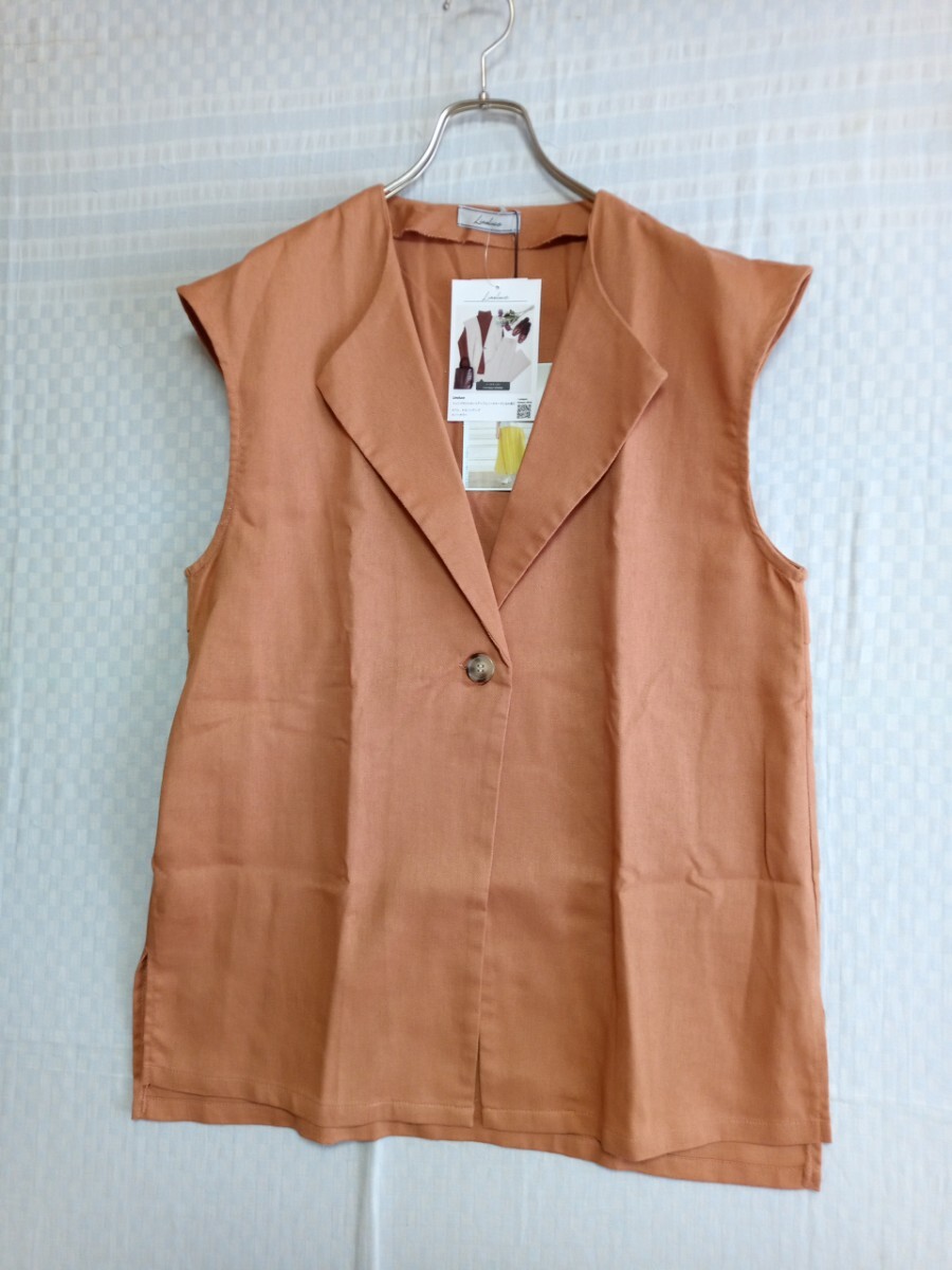 12188 ★★ Linoluce リネン混ジレ サイズL 新品拍卖
