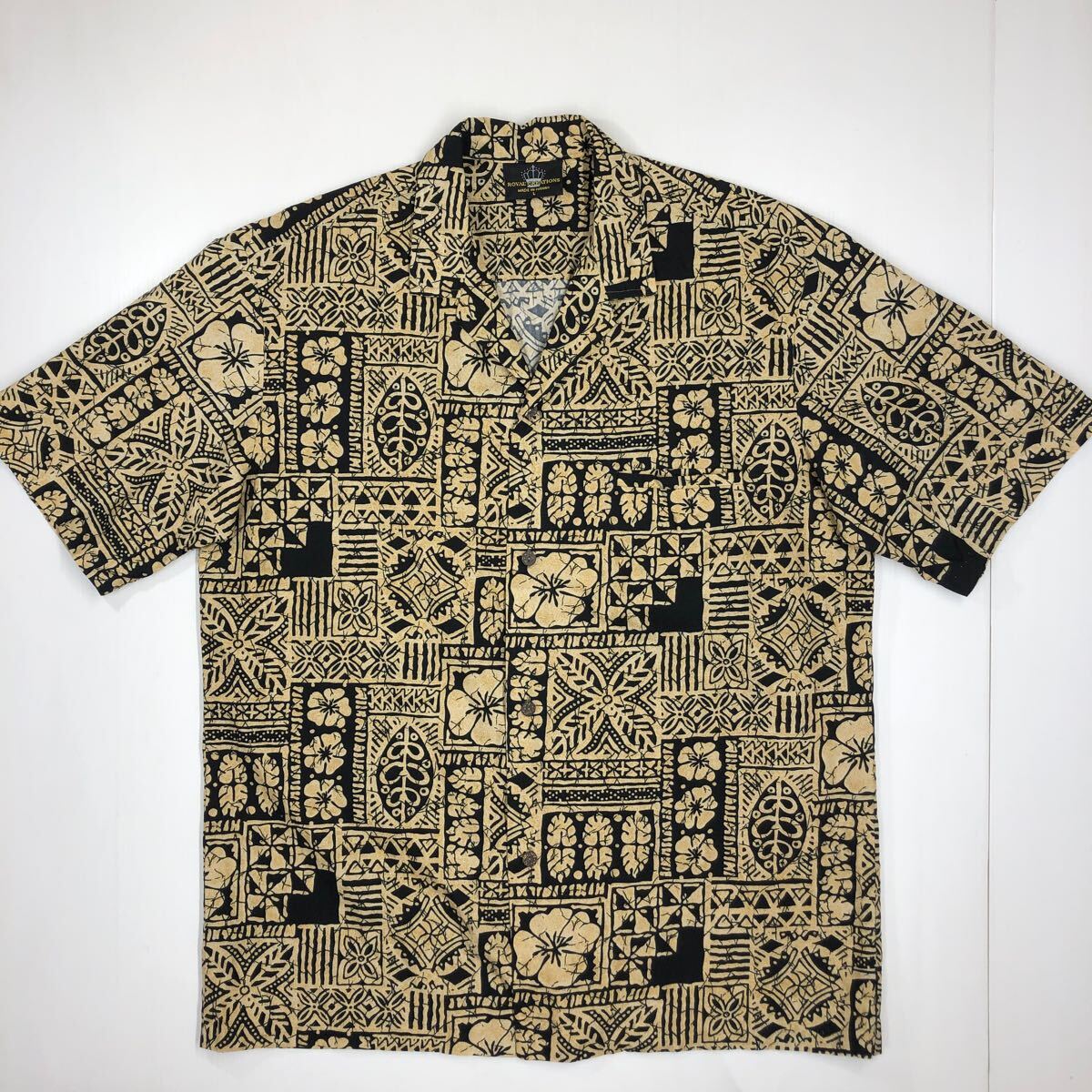 ROYAL CREATIONS ロイヤルクリエーション アロハ ハワイ製 壁画風 総柄 柄シャツ Lサイズ 44-61拍卖