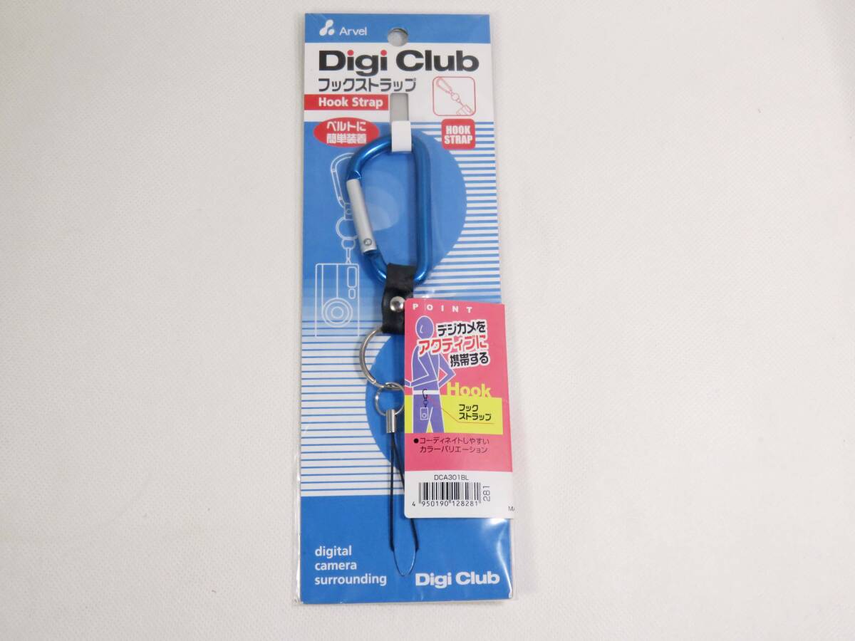 Aevel Digi Club フックストラップ カラビナ デジカメ、スマホ用 携帯ストラップ ブルー拍卖