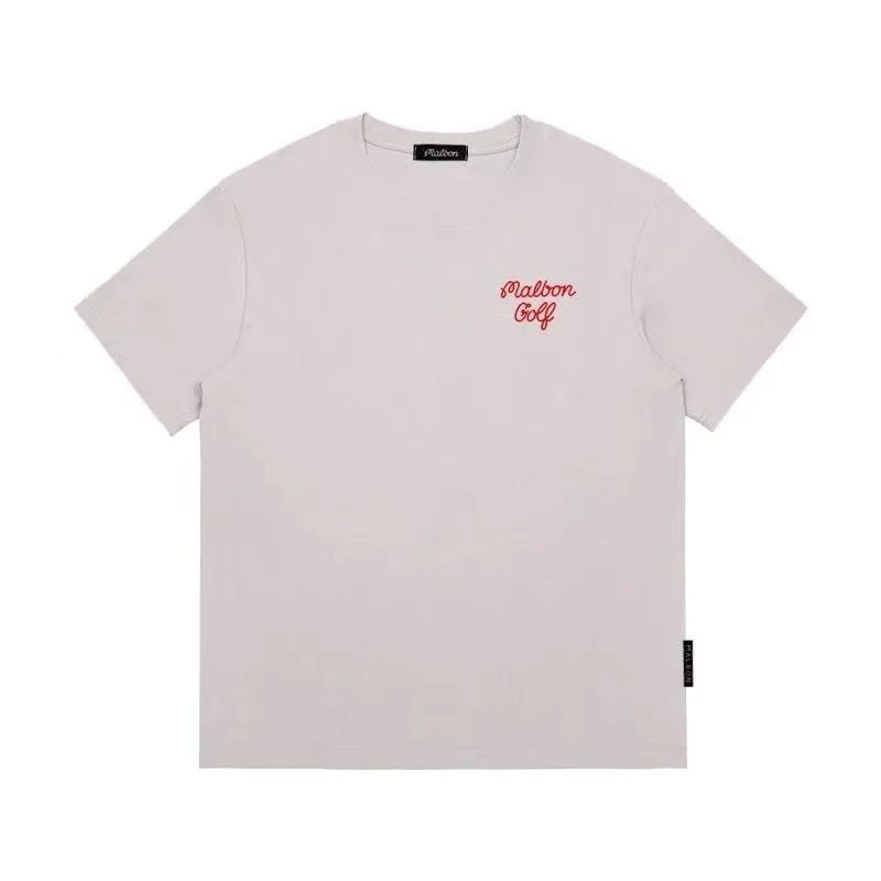 マルボンゴルフ malbon golf ゴルフ Tシャツ 半袖 サイズ選択可能 カジュアル ライトグレー S-3XL sk0077拍卖