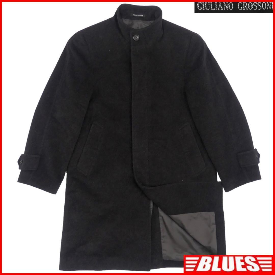 即決★GIULIANO GROSSONI★メンズL ステンカラーコート ロングコート ジュリアーノグロッソーニ ウール アンゴラ ジャケット拍卖