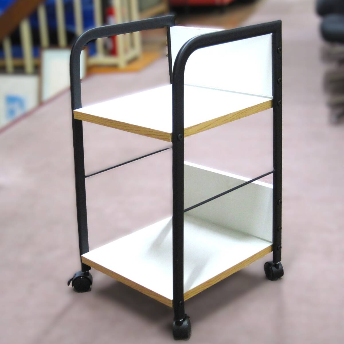 デスクワゴン END-403 WH 少々キズ有 拍卖