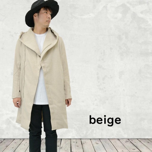 バイアス織ビックフード フーデットコート 16-9193 メンズ フードコート メンズコート 新品ベージュ XL拍卖