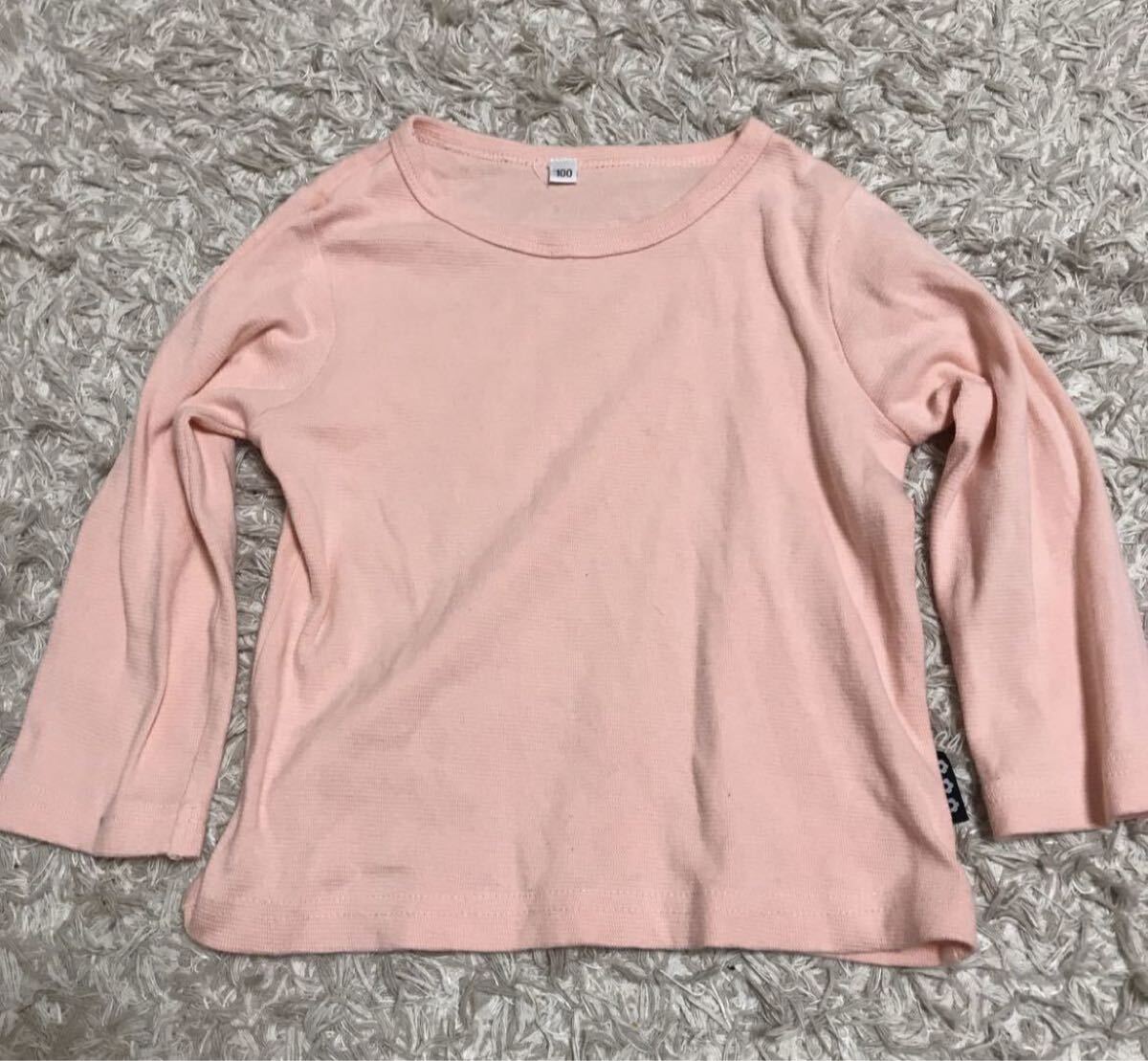 ★キッズ100サイズ★西松屋 薄ピンクロングTシャツ サイズ100拍卖