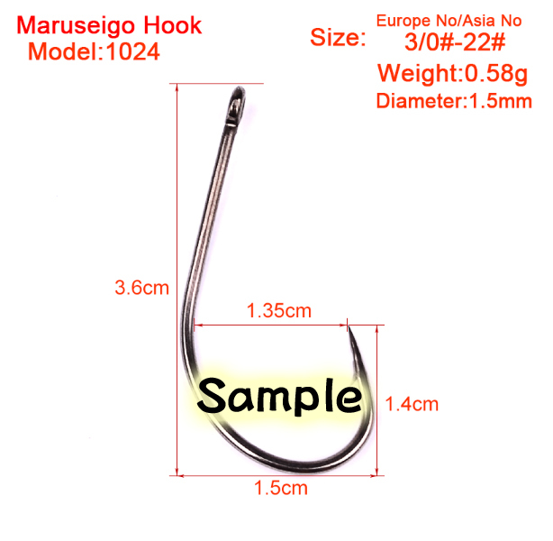 ヒラメ・アキアジ・ブリ・シーバス・タイ等 マルセイゴ 釣り針 3/0#-4 100本拍卖