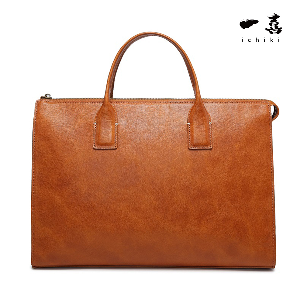 ブリーフケース 防水 メンズ ビジネスバッグ 本革 レザー大容量 A4対応 PC 通勤 自立 出張 茶色 TC57 拍卖