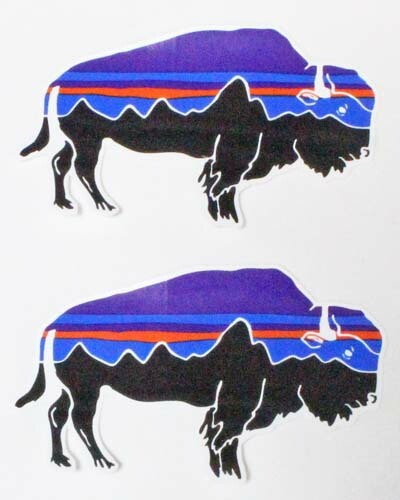 パタゴニア ステッカー フィッツロイ バイソン 小 2枚セット PATAGONIA FITZROY BISON SMALL SET 動物 牛 シール カスタム ネコポス 新品拍卖