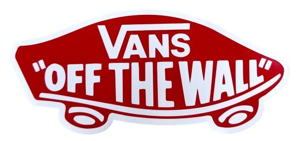 バンズ ロゴ ステッカー 大 VANS OF THE WALL LOGO STICKER 赤 白 SK8 シール デカール アウトドア チューン デッキ スケボー カスタム拍卖