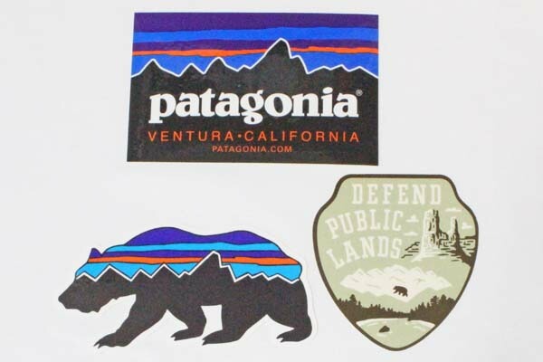 訳あり パタゴニア ステッカー 光沢 3種セット PATAGONIA フィッツロイ ベンチュラ ベア 熊 ディフェンドパブリックランズ シール SET 新品拍卖