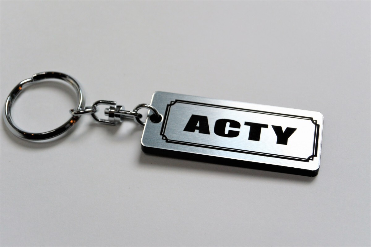 A-444-2 ACTY 2層アクリル製 銀黒 2重リング キーホルダー キーレス キーケース ホンダ アクティ トラック ha4 ha5 ha6 ha7ha9 前期 後期拍卖