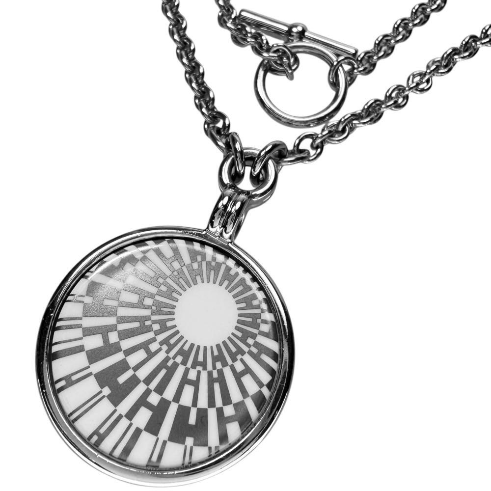 HERMES/エルメス ネックレス クアドリッジ メダイユ メタル 18.2g 45cm ホワイト/シルバー レディース拍卖